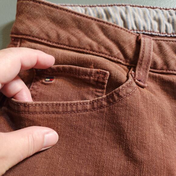 TOMMY HILFIGER Classic Skinny Red 5 Pocket Stretch Jeans Womens 12 Streetwear - Picture 6 of 9